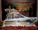 Adding a custom ice sculpture to your event is a great way to add elegant detail and really enhance your brand image. Feature your logo or a locally trademark near the food table to have them coming back for more. This piece was a custom Yacht for a retirement party.
