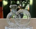 Monogrammed and Linked Wedding Rings Ice Sculpture